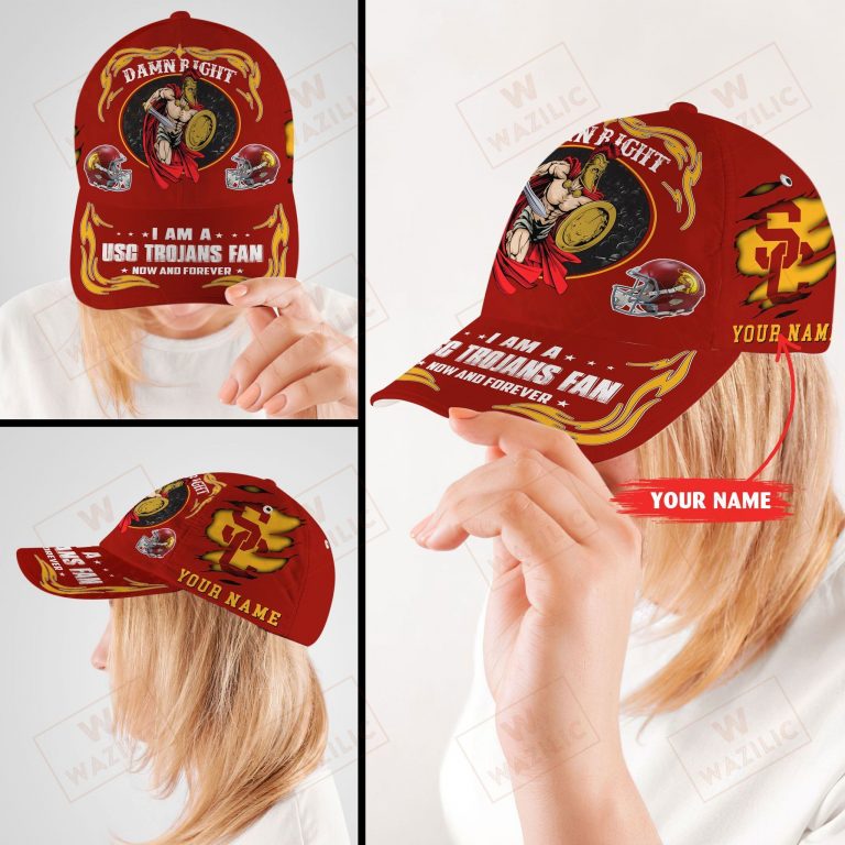 Personalized USC Trojans I am a Fan now and forever cap hat 1