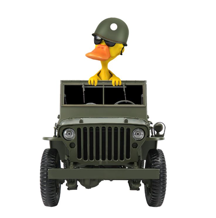 Personalized Veteran Army Duck on Jeep hanging ornament 4 Personalized Veteran Army Duck on Jeep hanging ornament 3