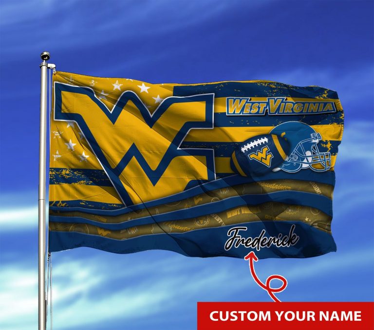 Personalized West Virginia Mountaineers custom name flag
