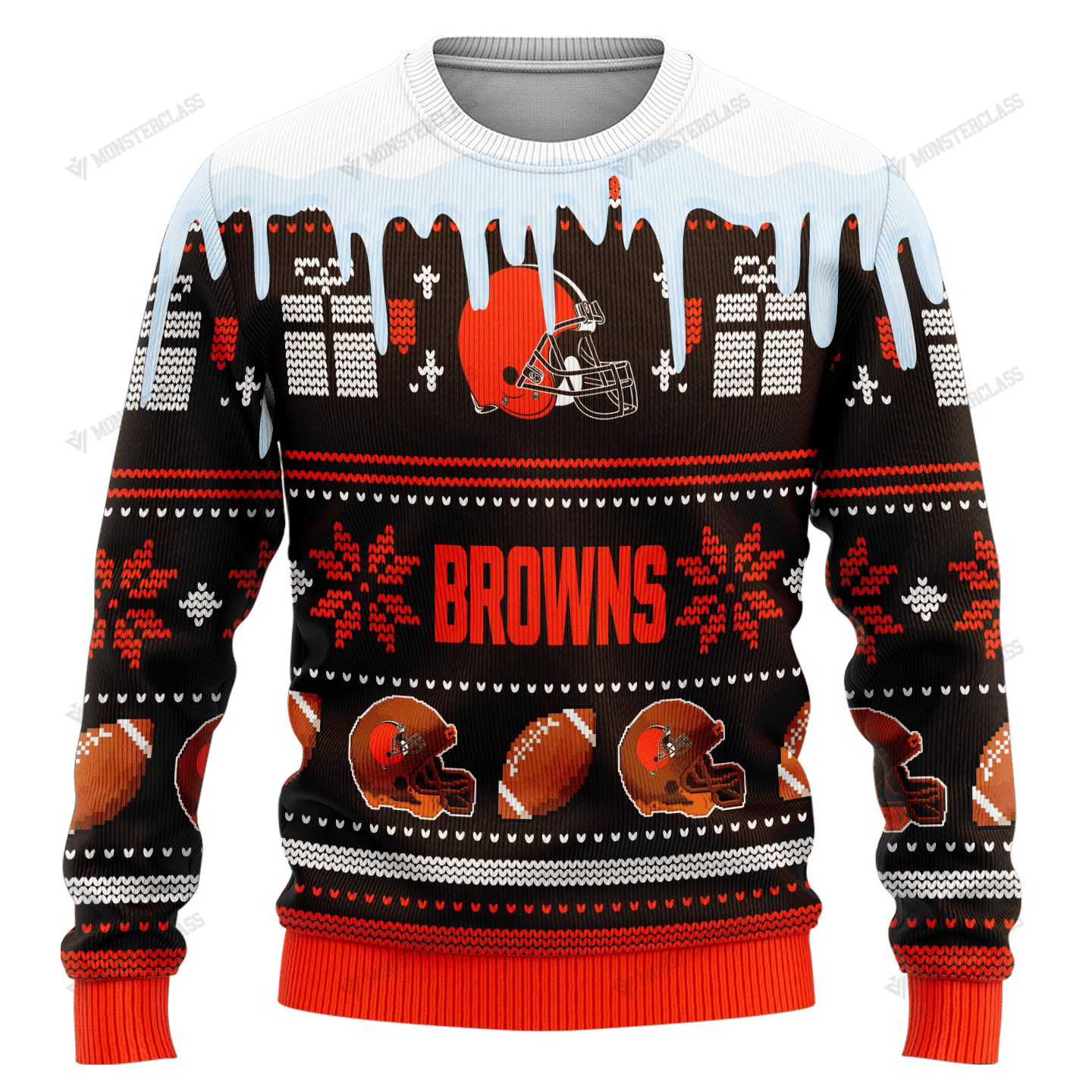 Personalized Cleveland Browns custom NFL Christmas Sweater 2 Personalized Cleveland Browns custom NFL Christmas Sweater 1