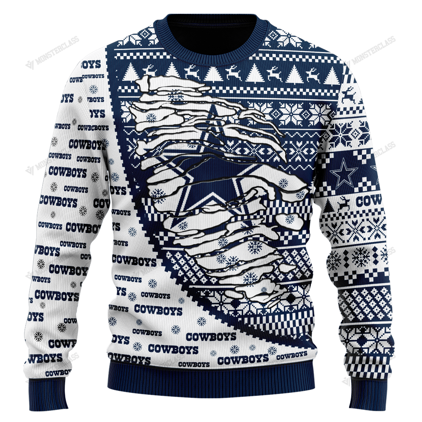 Personalized NFL Dallas Cowboys V1 Custom Sweater 2 Personalized NFL Dallas Cowboys V1 Custom Sweater 1