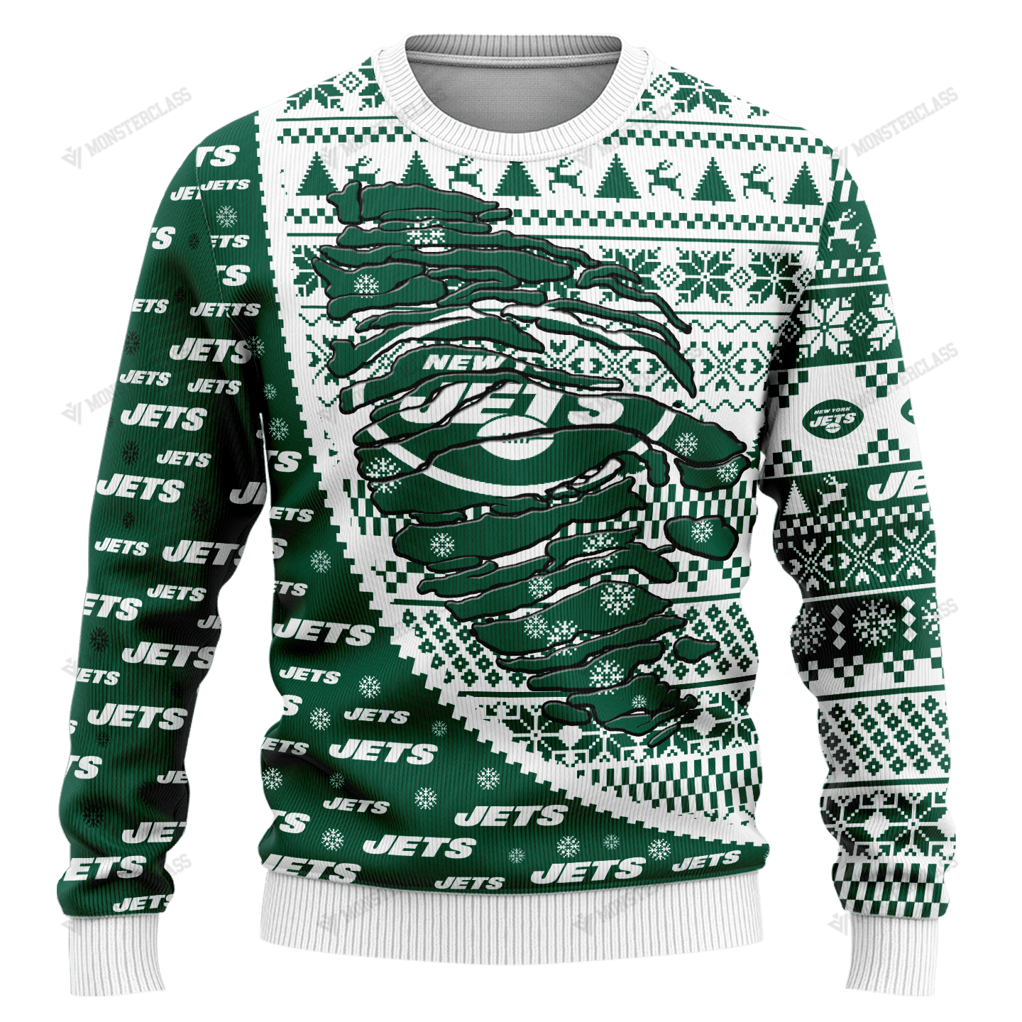 Personalized NFL New York Jets Custom Sweater 2 Personalized NFL New York Jets Custom Sweater 1