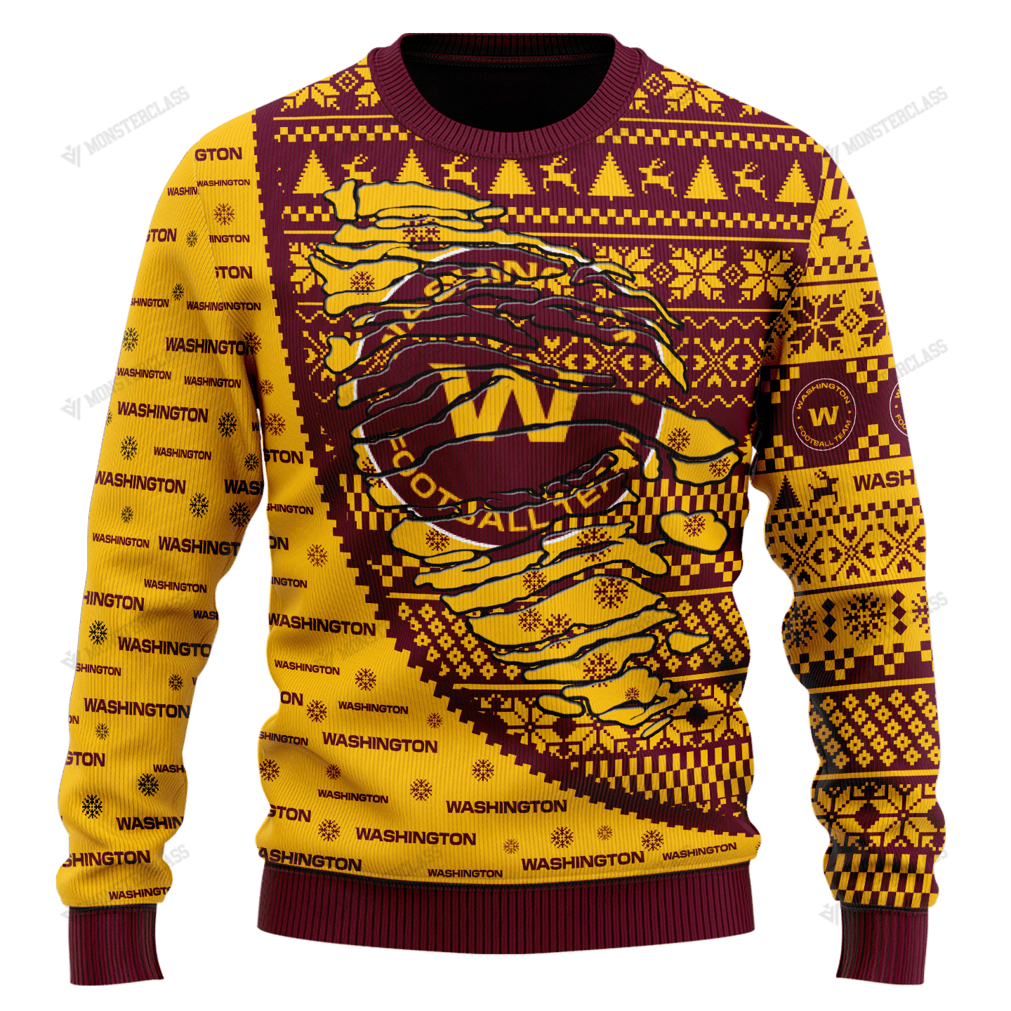 Personalized NFL Washington Football Team Custom Sweater 2 Personalized NFL Washington Football Team Custom Sweater 1