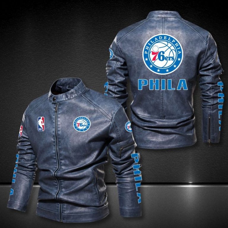 Philadelphia 76ers motor leather jacket 1