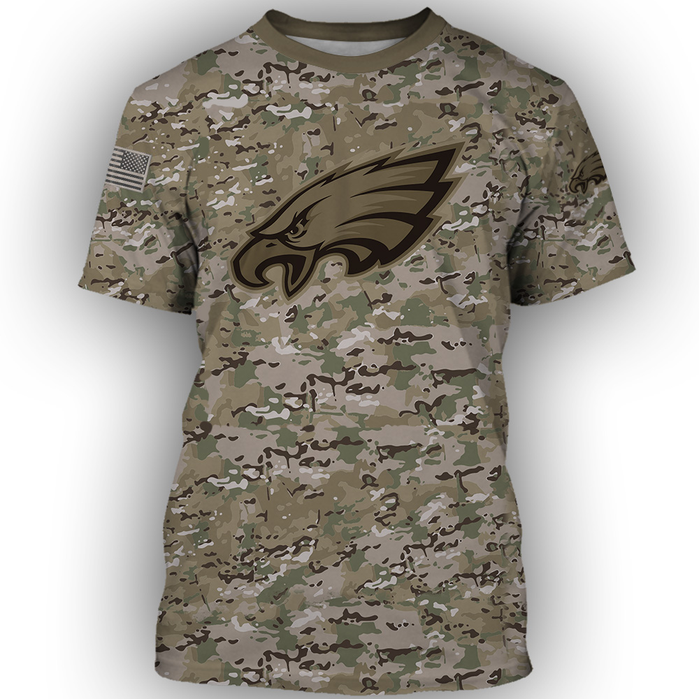 Philadelphia Eagles Camouflage Veteran 3D Hoodie