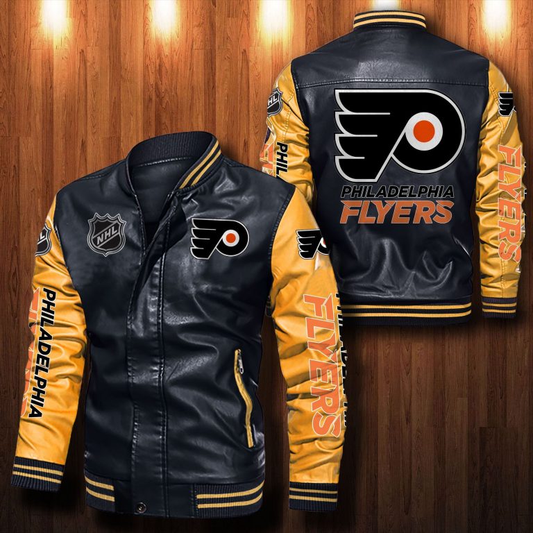 Philadelphia Flyers bomber leather jacket 4