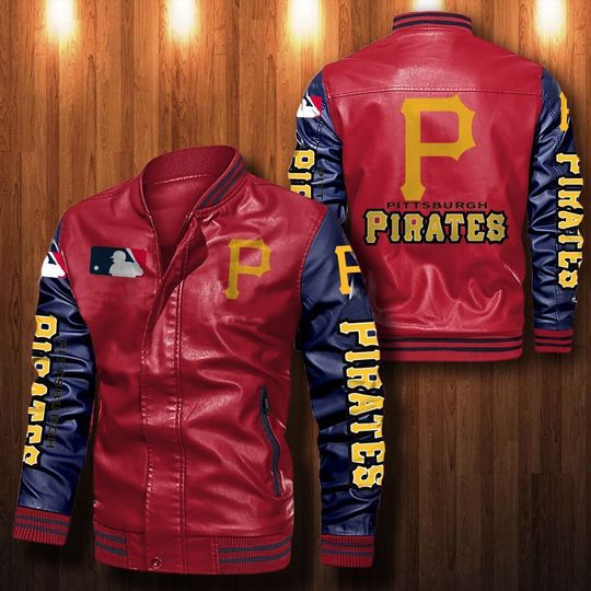 Pittsburgh Pirates Leather bomber Jacket 2