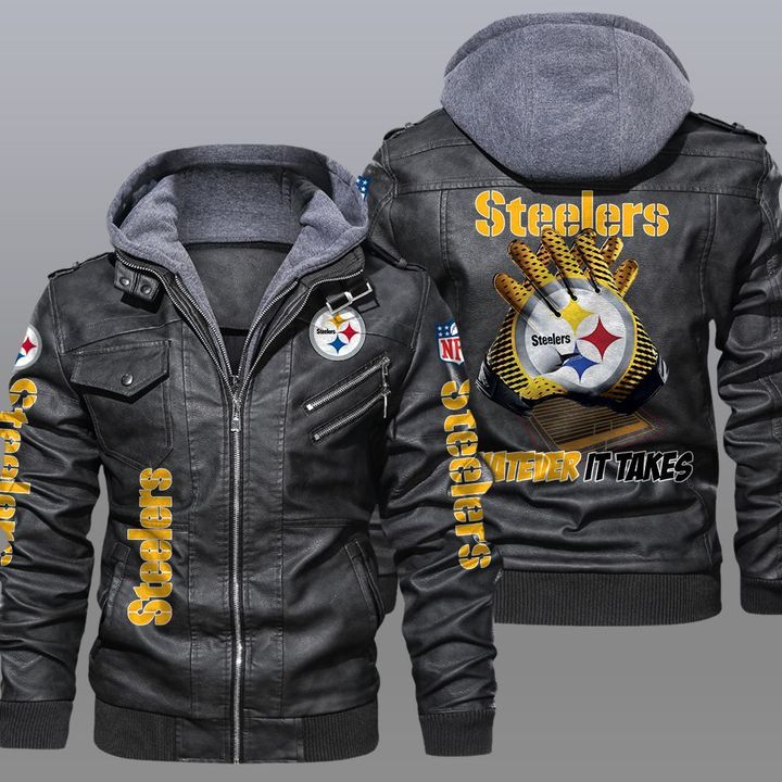 Pittsburgh Steelers Whatever It Takes leather jacket 2 Pittsburgh Steelers Whatever It Takes leather jacket