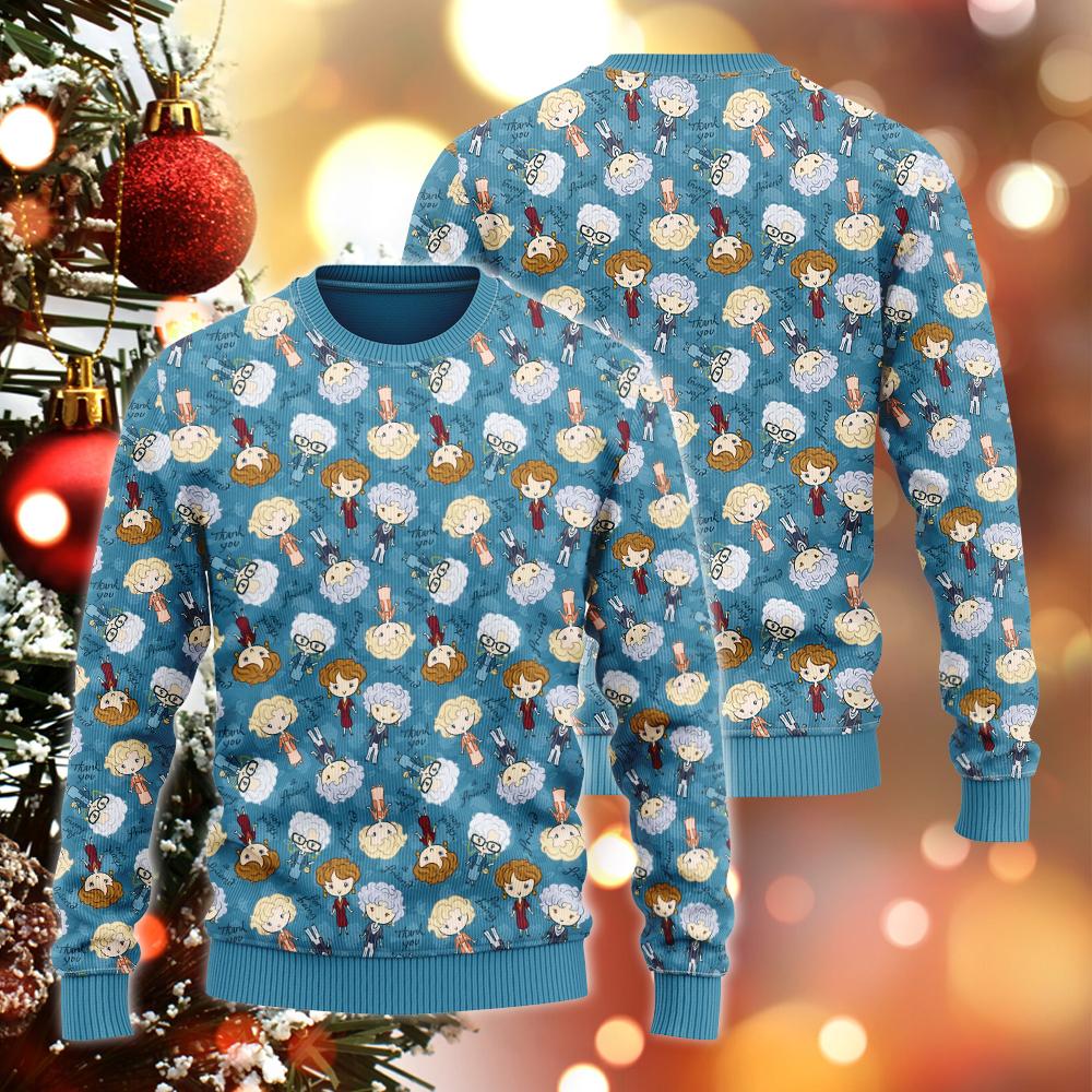NEW The Golden Girls Thank you a friend blue sweater 8 NEW The Golden Girls Thank you a friend blue sweater word2