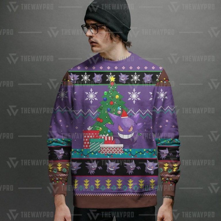 Pokemon Gengar Christmas Sweater 2 Pokemon Gengar Christmas sweater 2