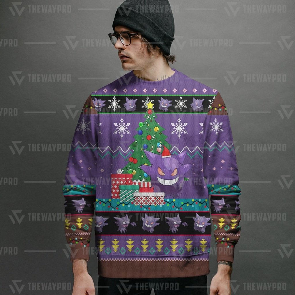 Pokemon Gengar Christmas sweater 2 Pokemon Gengar Christmas sweater 2