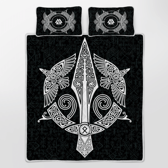 Raven And Spear Of Odin Viking Quilt Bedding Set 4 Raven And Spear Of Odin Viking Quilt Bedding Set3