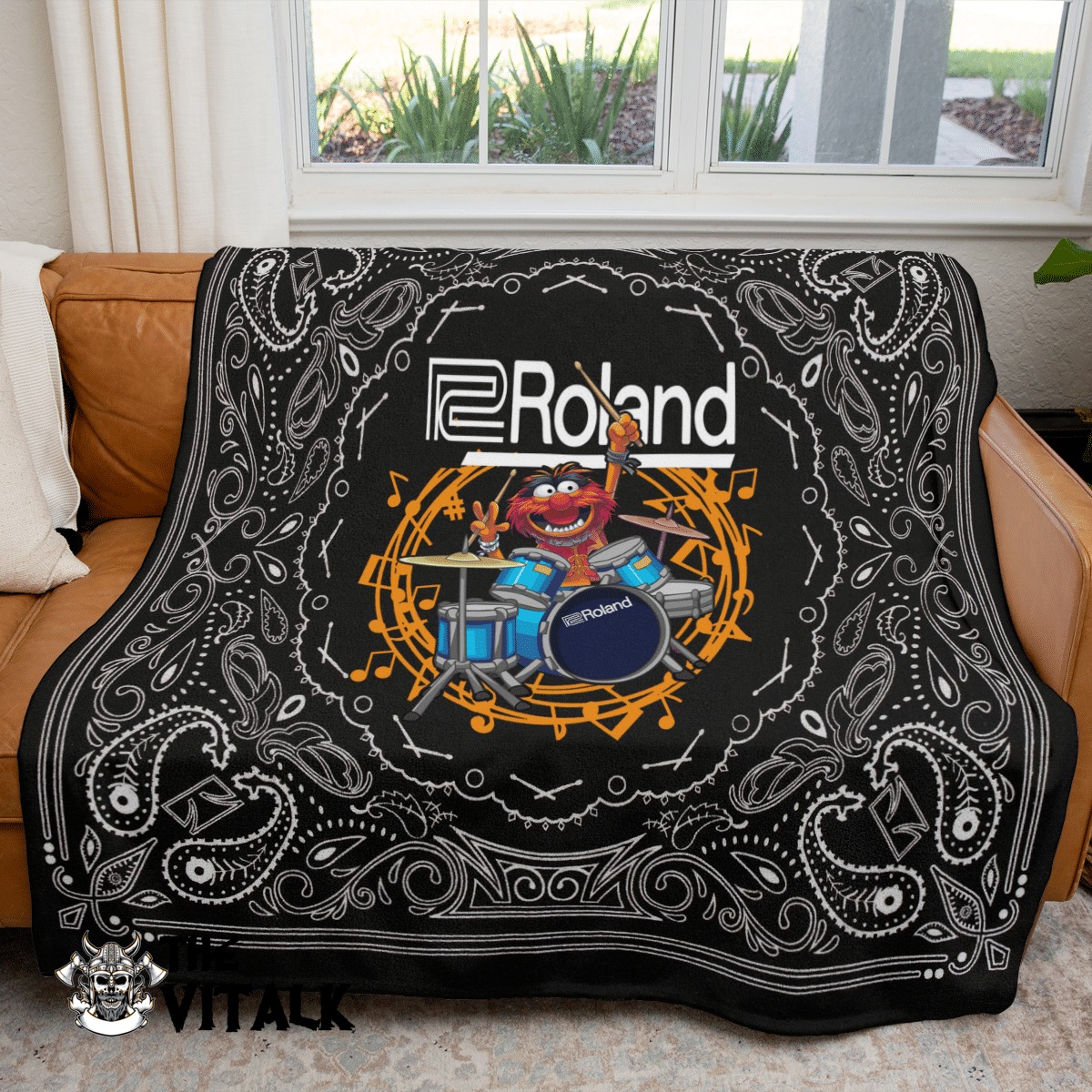 Roland Drums Animal the Muppet fleece blanket 3 Roland Drums Animal the Muppet fleece blanket 2
