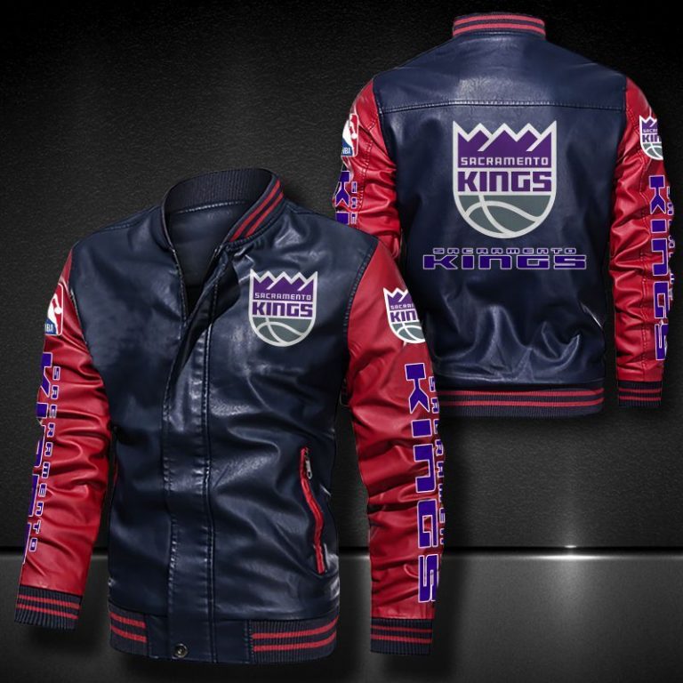 Sacramento Kings bomber leather jacket 2