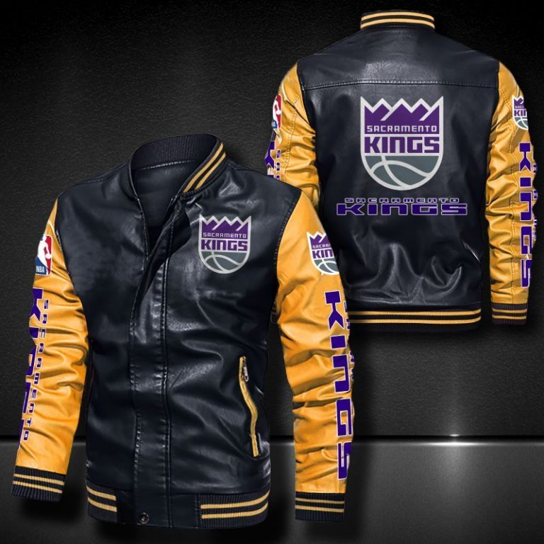 Sacramento Kings bomber leather jacket 4