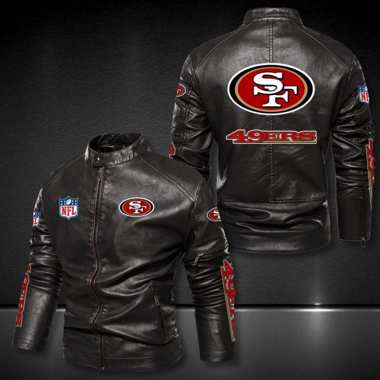 San Francisco 49ers NFL 3D Motor Leather Jacket 1 San Francisco 49ers NFL 3D motor leather jacket 1