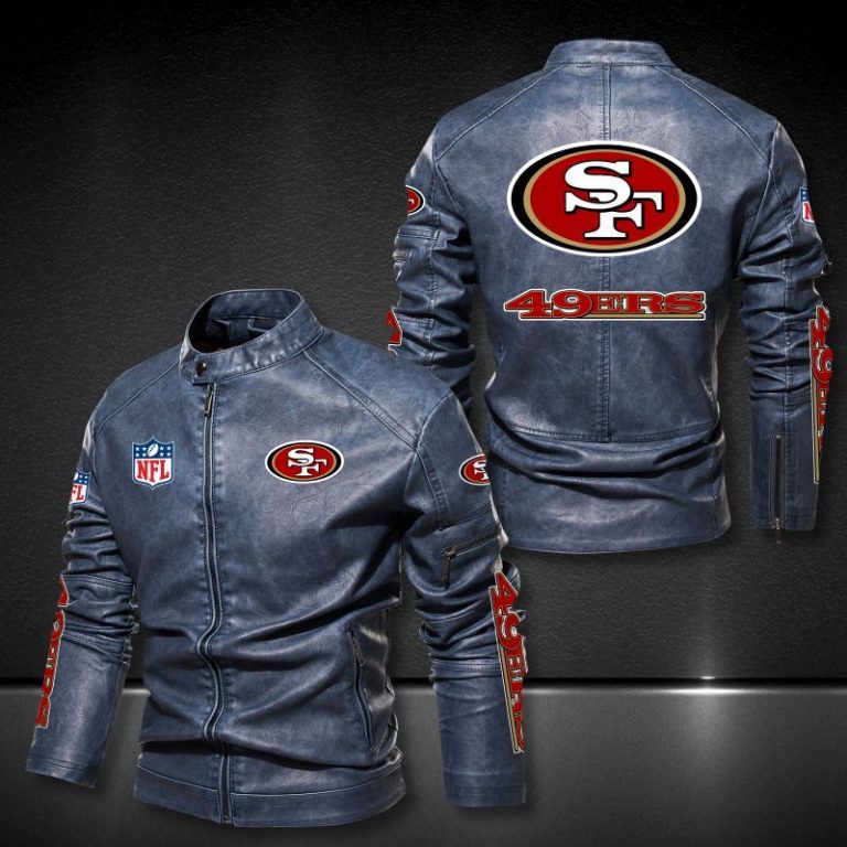 San Francisco 49ers NFL 3D Motor Leather Jacket 2 San Francisco 49ers NFL 3D motor leather jacket 2