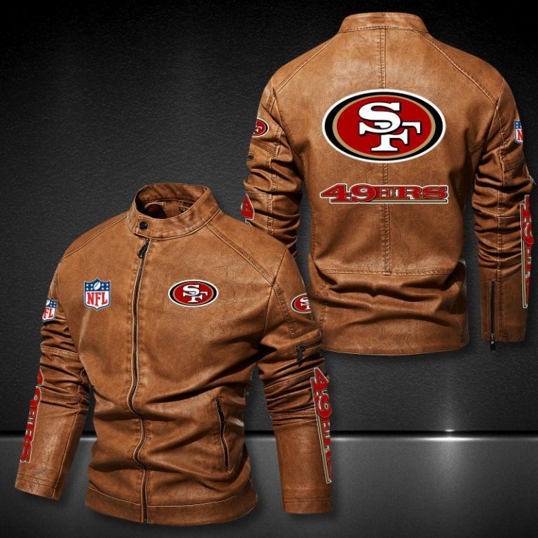 San Francisco 49ers NFL 3D Motor Leather Jacket 3 San Francisco 49ers NFL 3D motor leather jacket 3