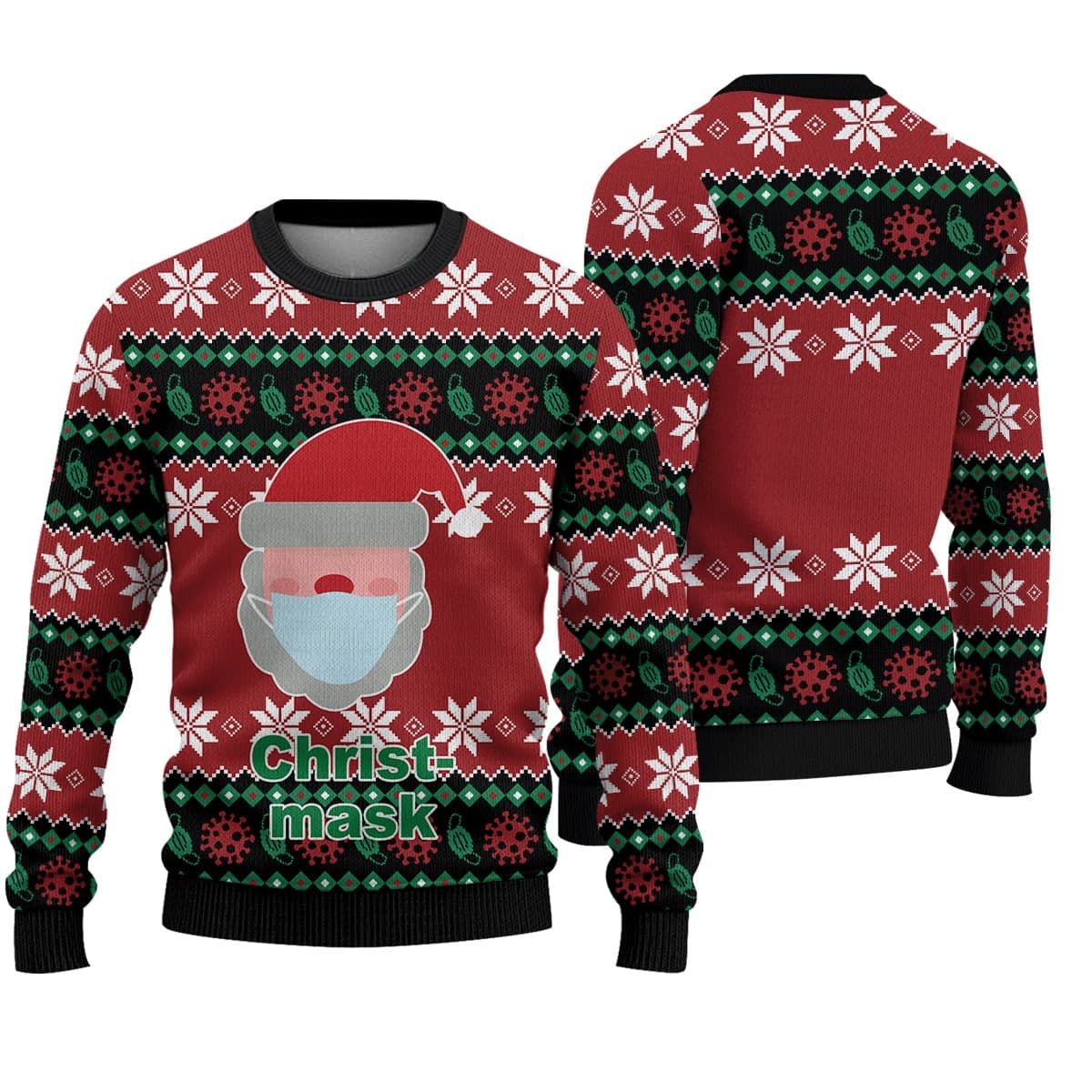 Stay Warm In This Winter with TOP BEST SWEATER below 34 Santa Claus Facemask Chrismask Christmas Sweater 1