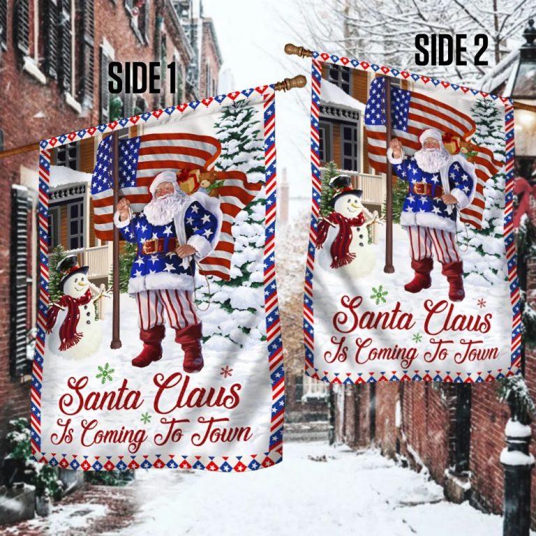 Santa Claus Is Coming To Town Christmas Flag 2