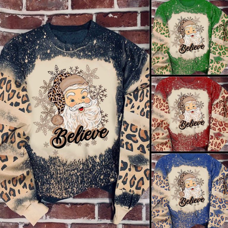 Santa Claus Leopard Believe sweatshirt 3