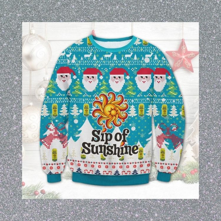 Santa Claus Sip Of Sunshine Christmas sweater 3 Santa Claus Sip Of Sunshine Christmas sweater word1
