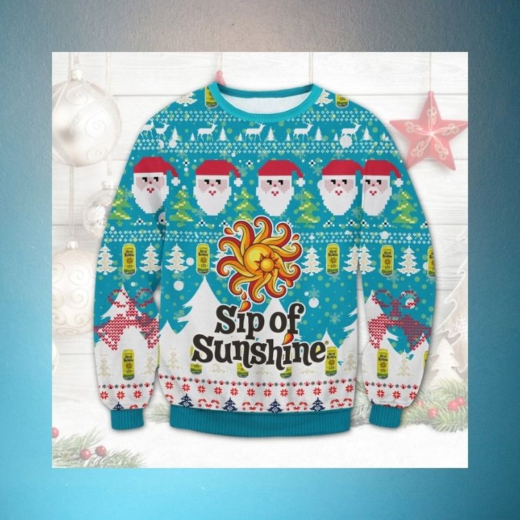 Santa Claus Sip Of Sunshine Christmas sweater 2 Santa Claus Sip Of Sunshine Christmas sweater word1