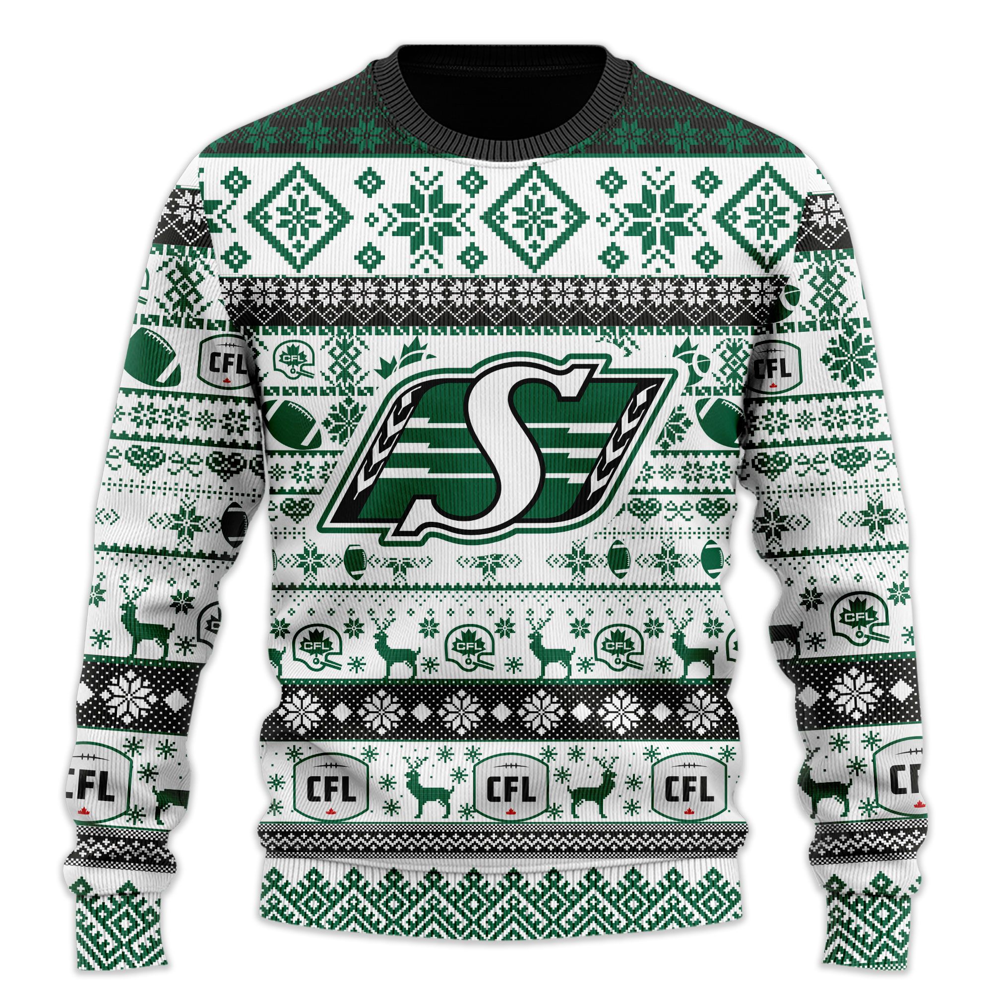 Saskatchewan Roughriders CFL Ugly Christmas sweater 2 Saskatchewan Roughriders CFL Ugly Christmas sweater word2