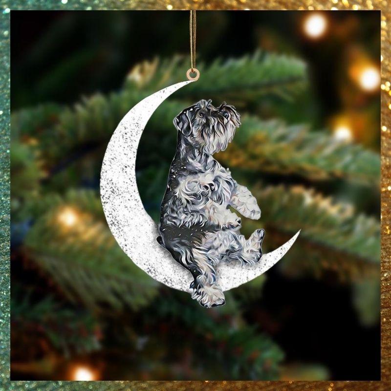 Schnauzer Sit On The Moon hanging ornament 3 Schnauzer Sit On The Moon hanging ornament 1