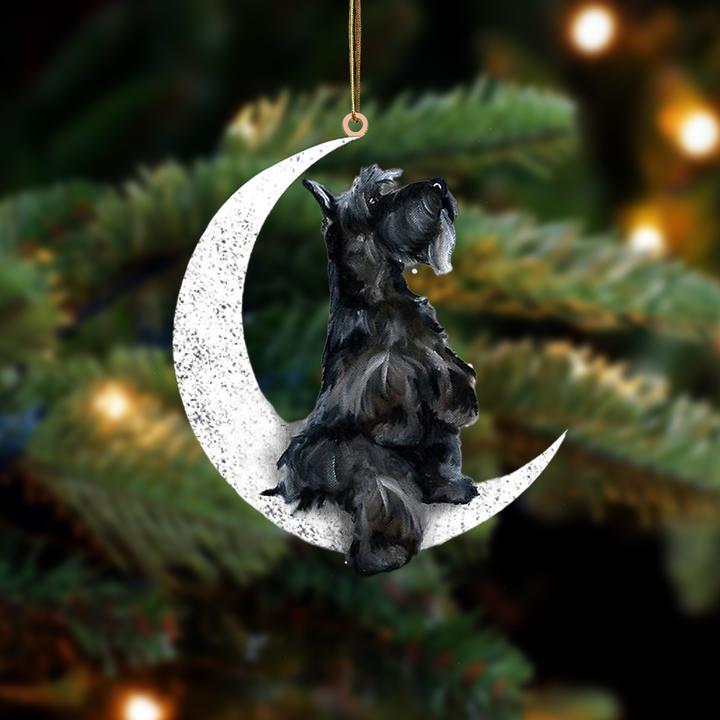 Scottish terrier sit on the moon ornament 1