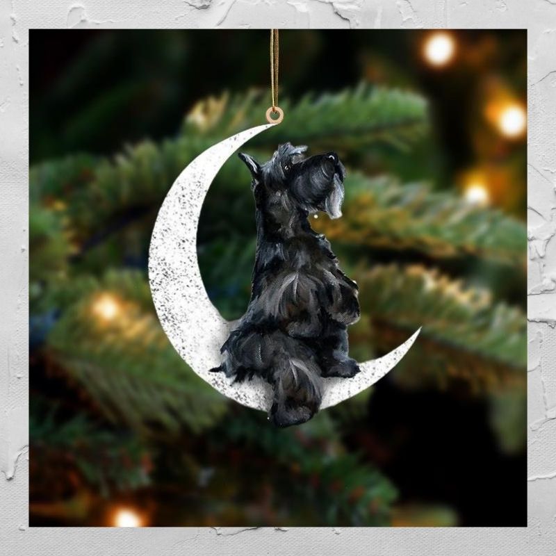 Scottish terrier sit on the moon ornament 2 Scottish terrier sit on the moon ornament 2