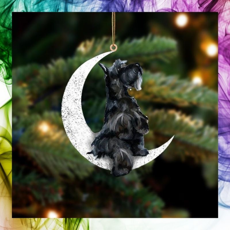 Scottish terrier sit on the moon ornament 3 Scottish terrier sit on the moon ornament 3