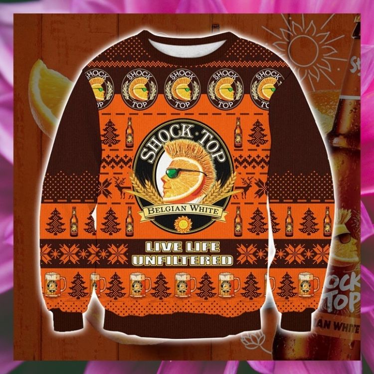 Shock Top Belgian White Live Life Unfiltered Christmas sweater 2