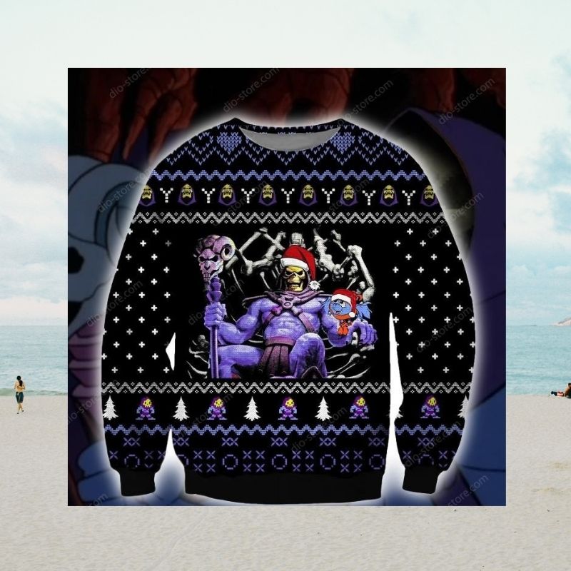 Skeletor christmas knitted wool sweater 3 Skeletor christmas sweater 2