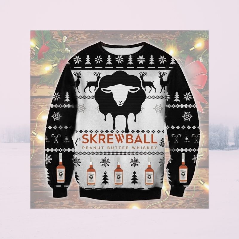 Skrewball Peanut Butter Whiskey Christmas knitted wool sweater 2 Skrewball Peanut Butter Whiskey Christmas knitted wool sweater word1