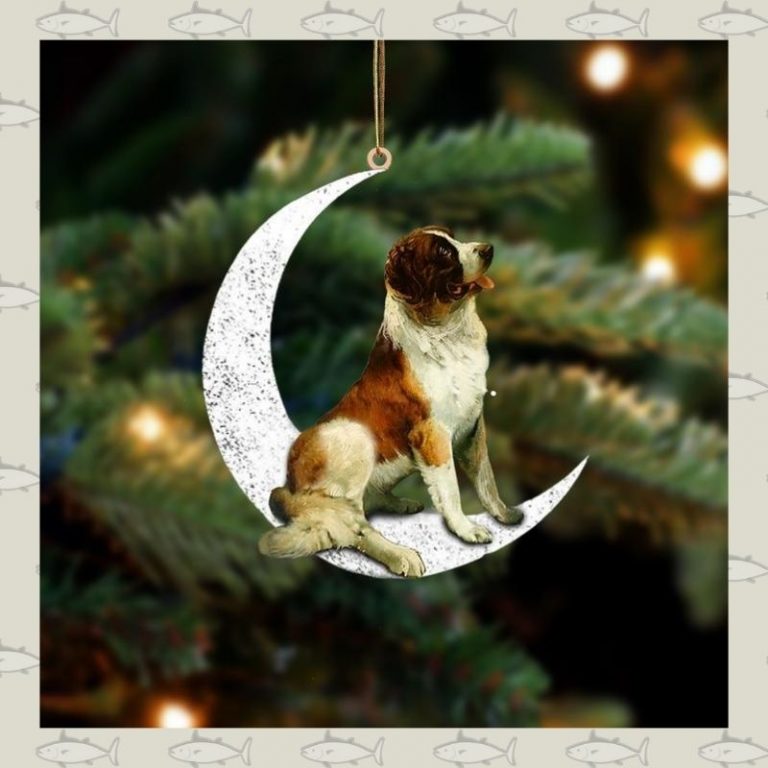 St Bernard Sit On The Moon Ornament (2) St Bernard sit on the moon ornament 2