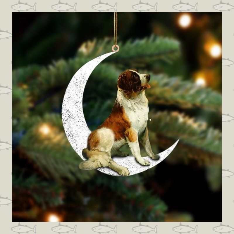 St Bernard sit on the moon ornament 2 St Bernard sit on the moon ornament 2
