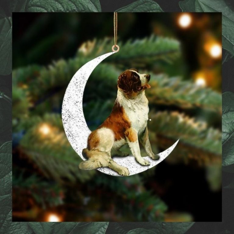 St Bernard Sit On The Moon Ornament (3) St Bernard sit on the moon ornament 3