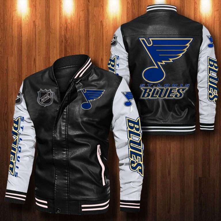 St Louis Blues bomber leather jacket 1
