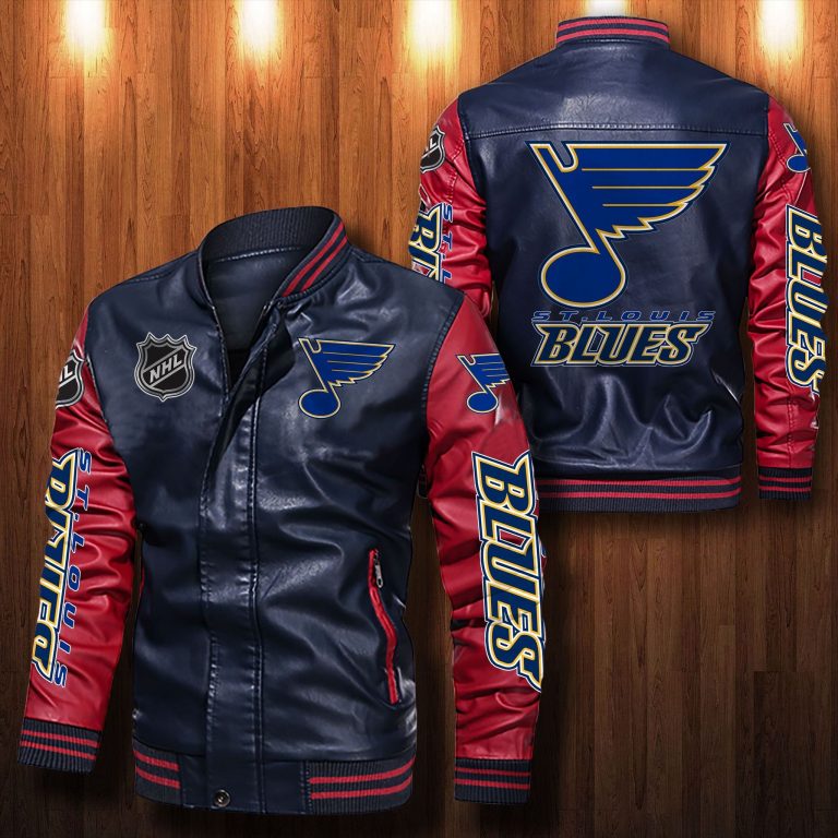 St Louis Blues bomber leather jacket 2