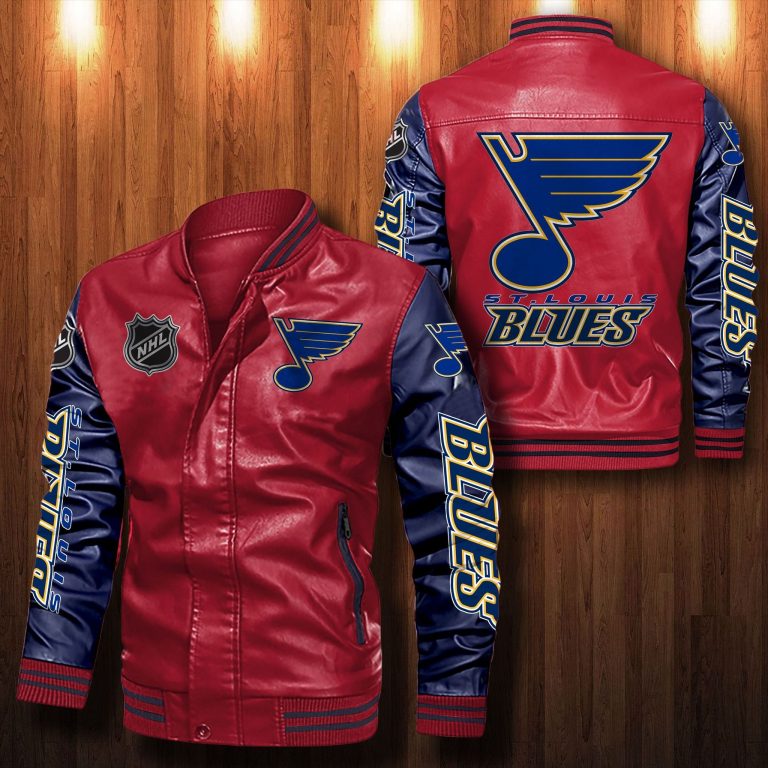 St Louis Blues bomber leather jacket 3
