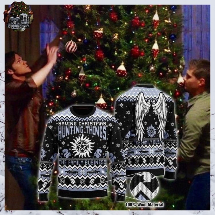 Supernatural Saving Christmas hunting things the family business weater 3 Supernatural Saving Christmas hunting things the family business weater 1