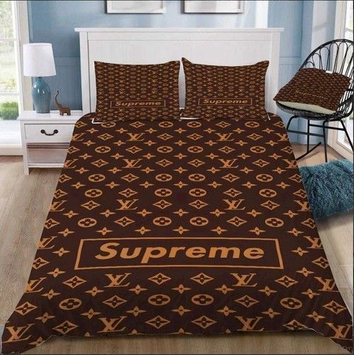 Supreme Louis Vuitton brown bedding set 1