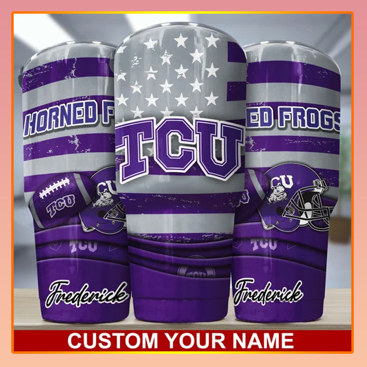 TCU Horned Frogs Custom Name Tumbler 4 TCU Horned Frogs Custom Name Tumbler2