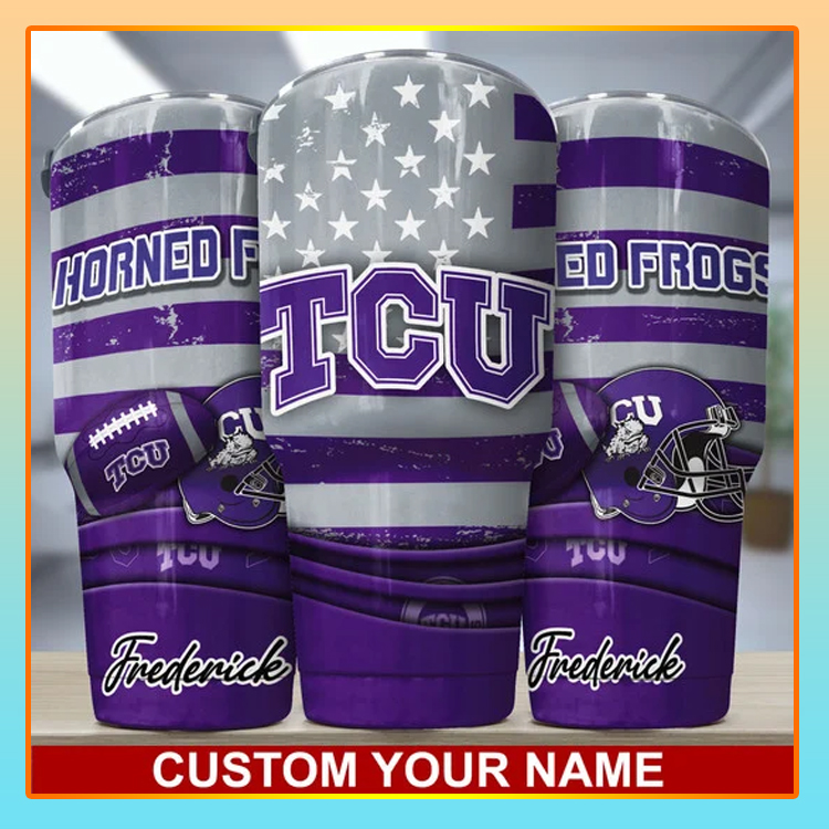 TCU Horned Frogs Custom Name Tumbler 3 TCU Horned Frogs Custom Name Tumbler3