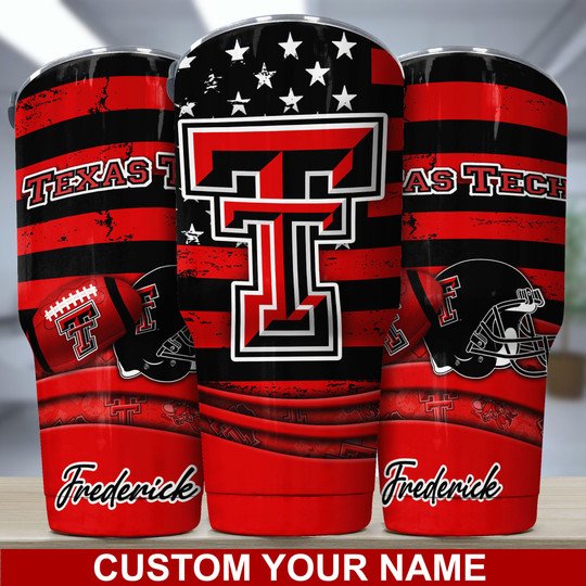 Texans Tech Red Raiders Custom Name Tumbler