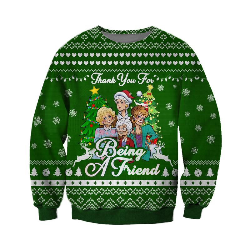 The Golden Girls thank you for being a friends christmas knitted wool sweater 2 The Golden Girls thank you for being a friends christmas sweater 2