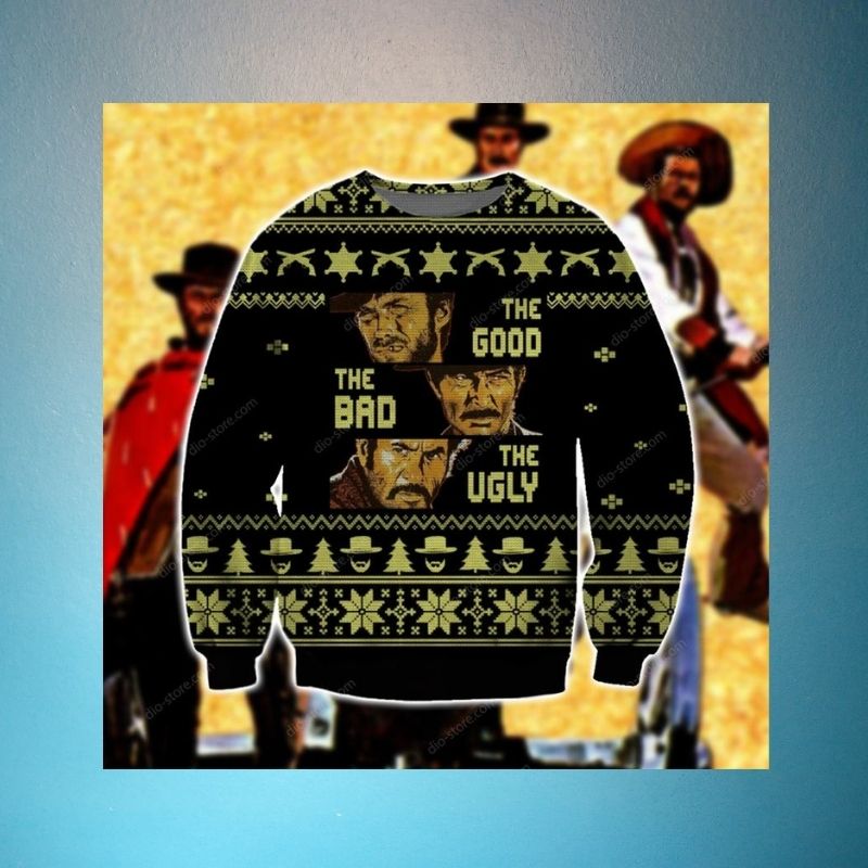 The Good the Bad the Ugly christmas knitted wool sweater 3 The Good the Bad the Ugly christmas sweater 2