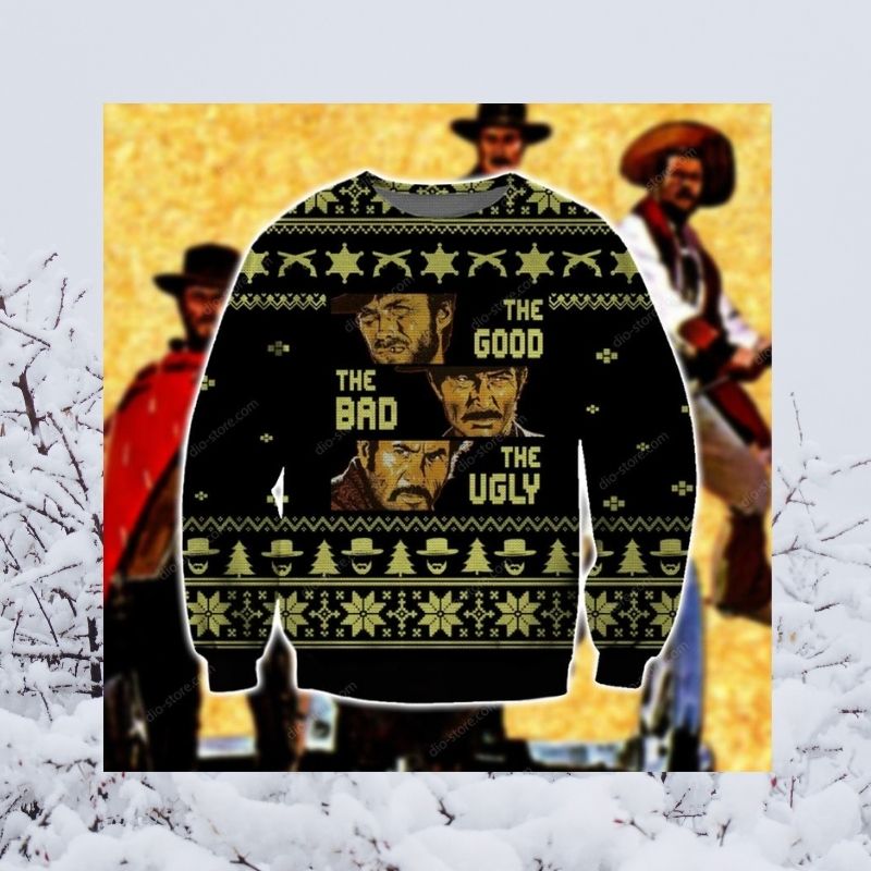 The Good the Bad the Ugly christmas knitted wool sweater 2 The Good the Bad the Ugly christmas sweater 3