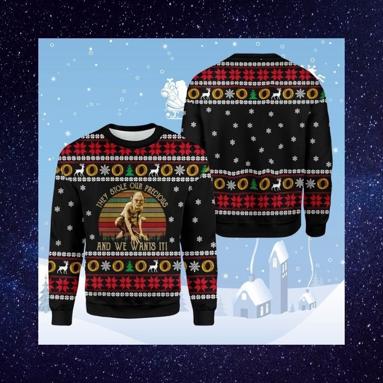 The Lord of the Rings Gollum they stole our precious Christmas Sweater 2 The Lord of the Rings Gollum they stole our precious Christmas Sweater word3